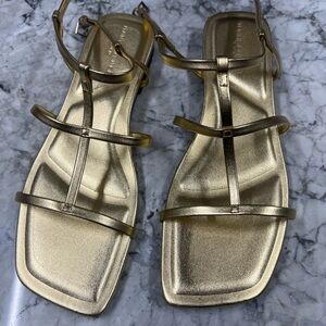 Marc Fisher Metallic Gold Sandals- brand new